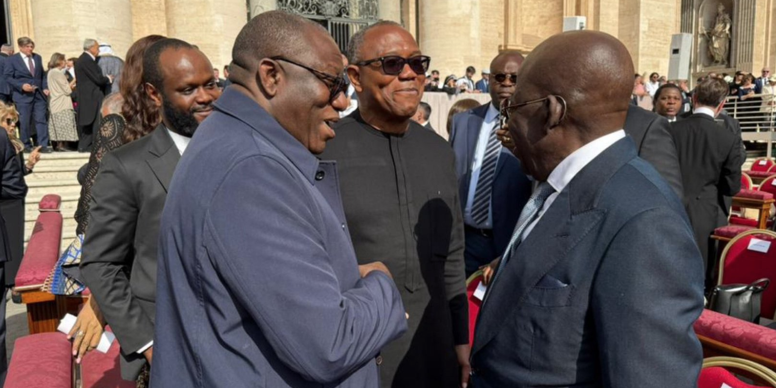 PHOTOS: Peter Obi, President Tinubu meet at Vatican city