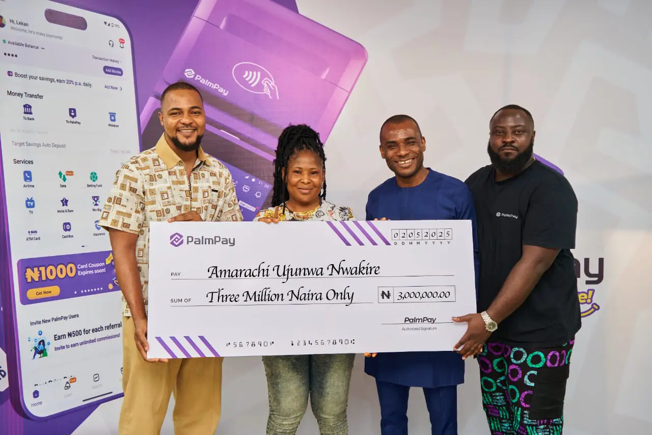 PalmPay awards N3 million to winner of Wealth Wish Campaign