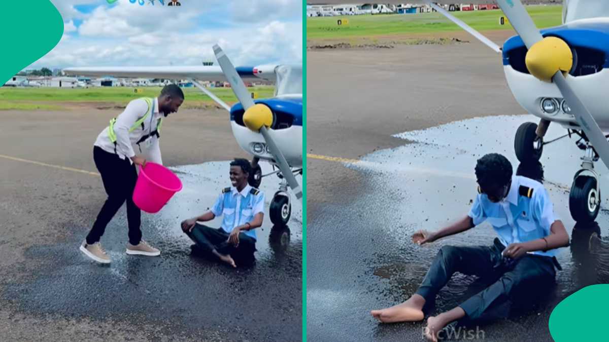 Trainee Pilot Celebrates After Flying Airplane By Himself For The First Time, Video Melts Hearts